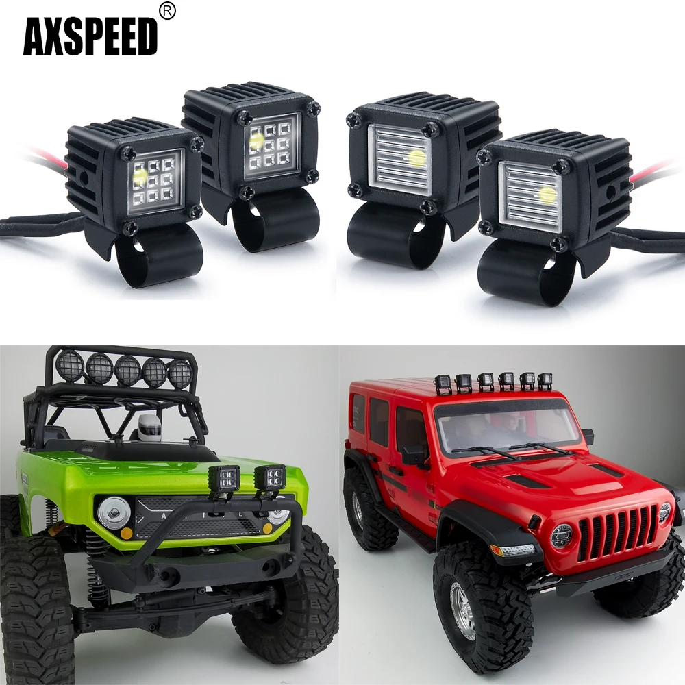 AXSPEED-Spot lumineux LED pour voiture radiocommandée RC AXIAL SCX10 TRtage TRX6 1/10, éclairage de sauna modifié, lampe carrée, pièces de bricolage