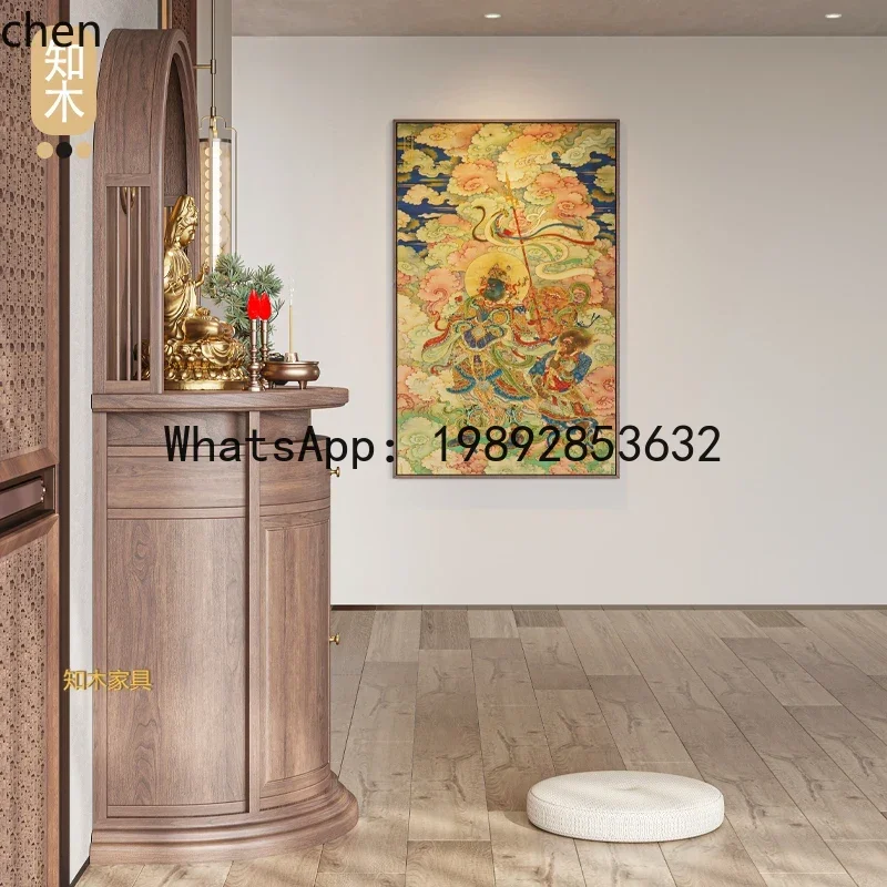 

New Chinese-style Buddhist shrine standing cabinet God of Wealth Guanyin Bodhisattva worshiping Taiwan household hall