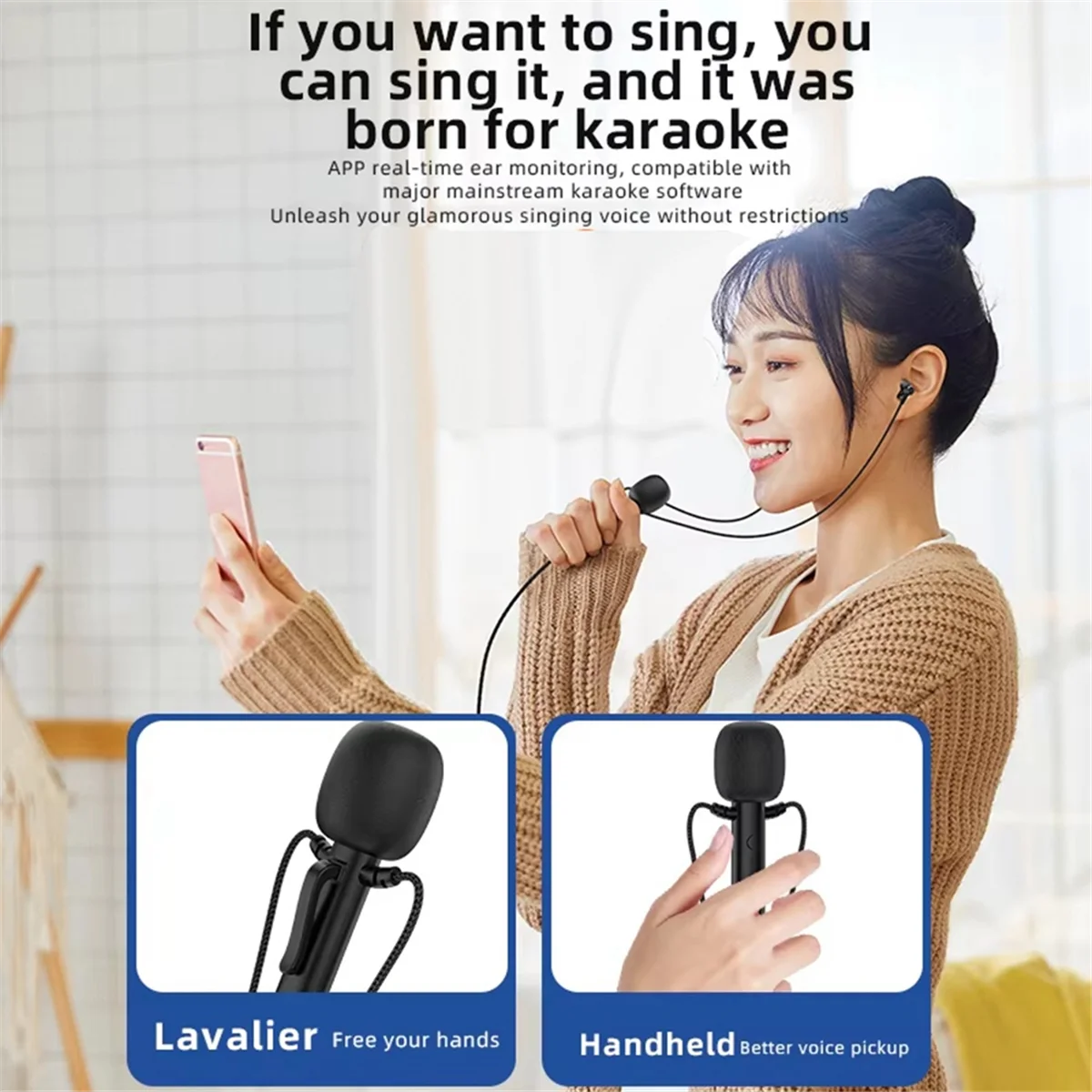 POP-l3.5mm ไมโครโฟนชนิดใส่ในหูพร้อมหูฟังมินิคลิปไมโครโฟนสําหรับคาราโอเกะถ่ายทอดสดออนไลน์ Class Gaming