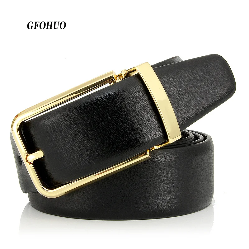 

Famous Brand Belt Men 100% Good Quality Cowskin Genuine Luxury Leather 's Belts for Strap Male Metal Pin Buckle