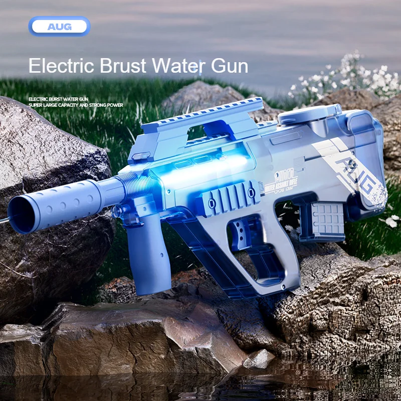 Electric P90 AUG Water Pistol Cool Light Full Automatic Water Spray Gun Summer Toy Sports Entertainment Children Gifts