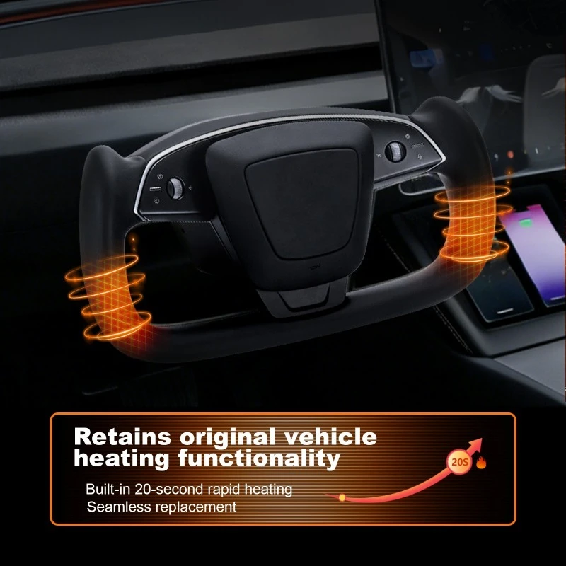 

2026 New 3.0 Yoke Handle for New Model Y Juniper YOKE Heating Steering Wheel Model-X-Style for Tesla Model 3 Highland Car Parts