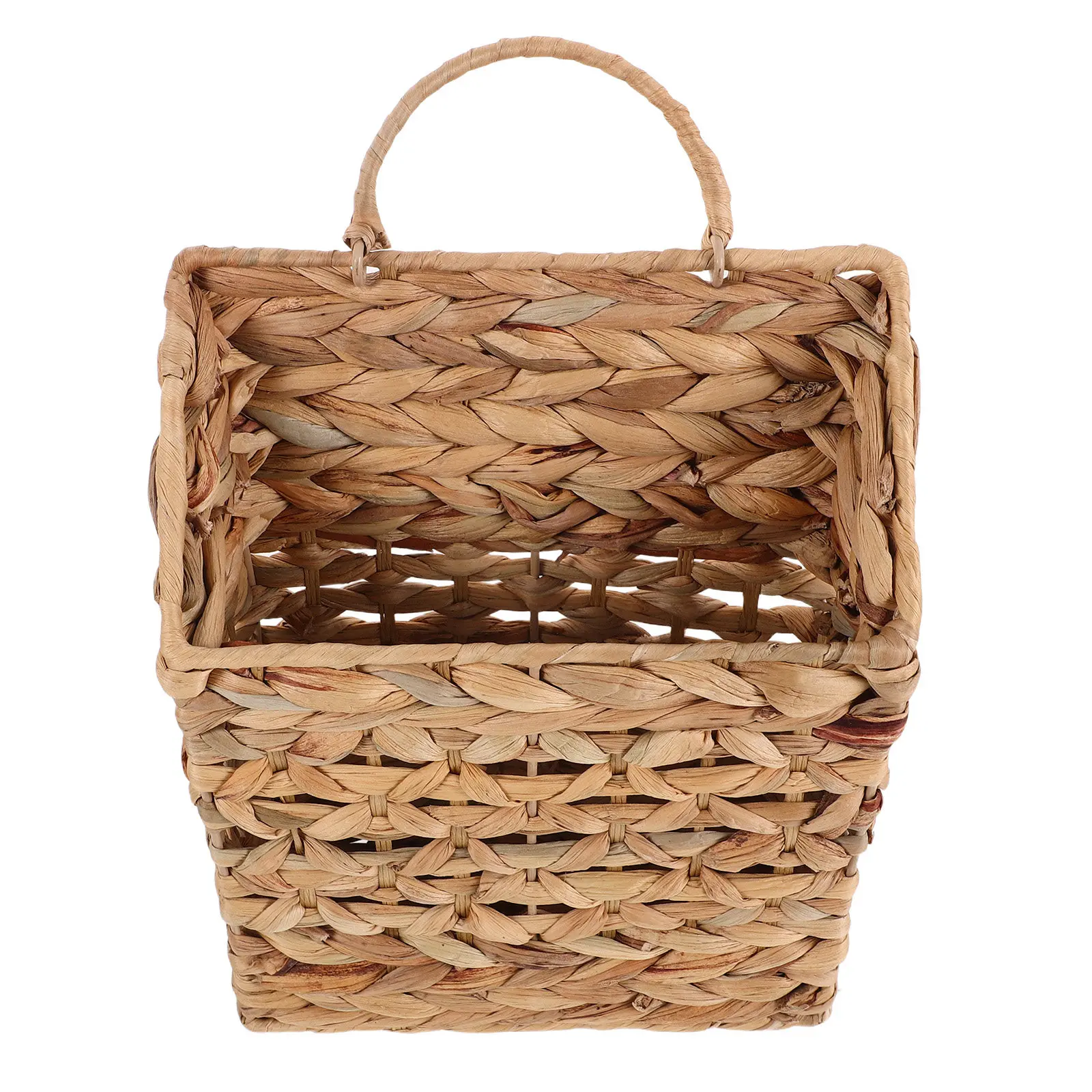 Woven Hanging Wall Basket Rattan Wicker Flower Basket Wall Mounted Organizer for Magazines Mail Fresh Flowers Room view 6