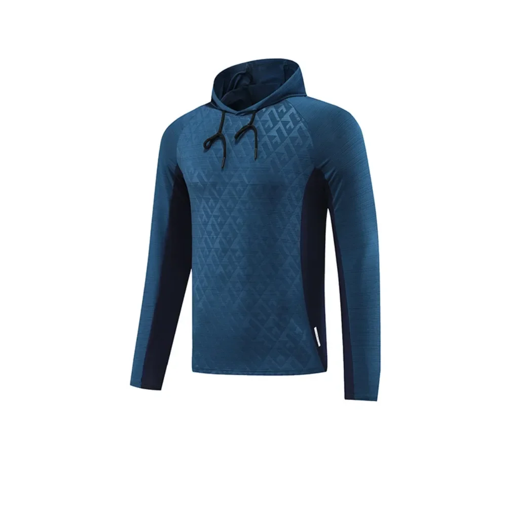 Men's Outdoor Running Hooded Sweatshirt Quick-Dry Fitness Base Layer Long Sleeve