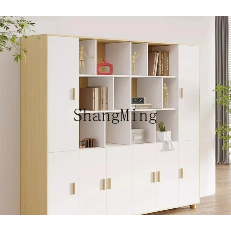 SM wooden file locker simple modern data background storage cabinet office furniture