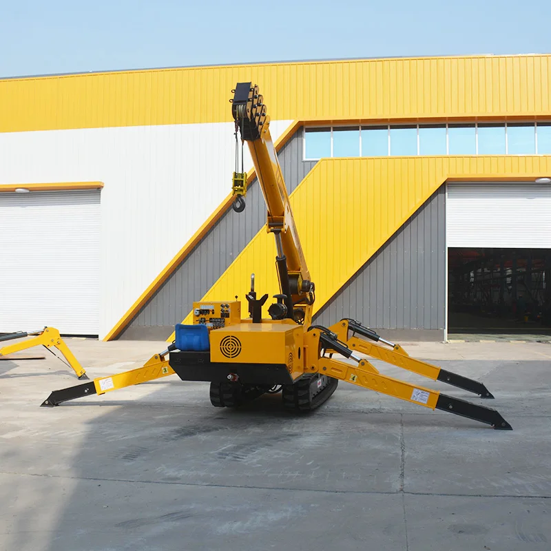 Hot Sale Indoor Lifting Mobile Spider Crane Crawler Tracked 5 Ton Spider Crane 1.2T 2T 3T 5T Small Lifting Spider Crane Machine