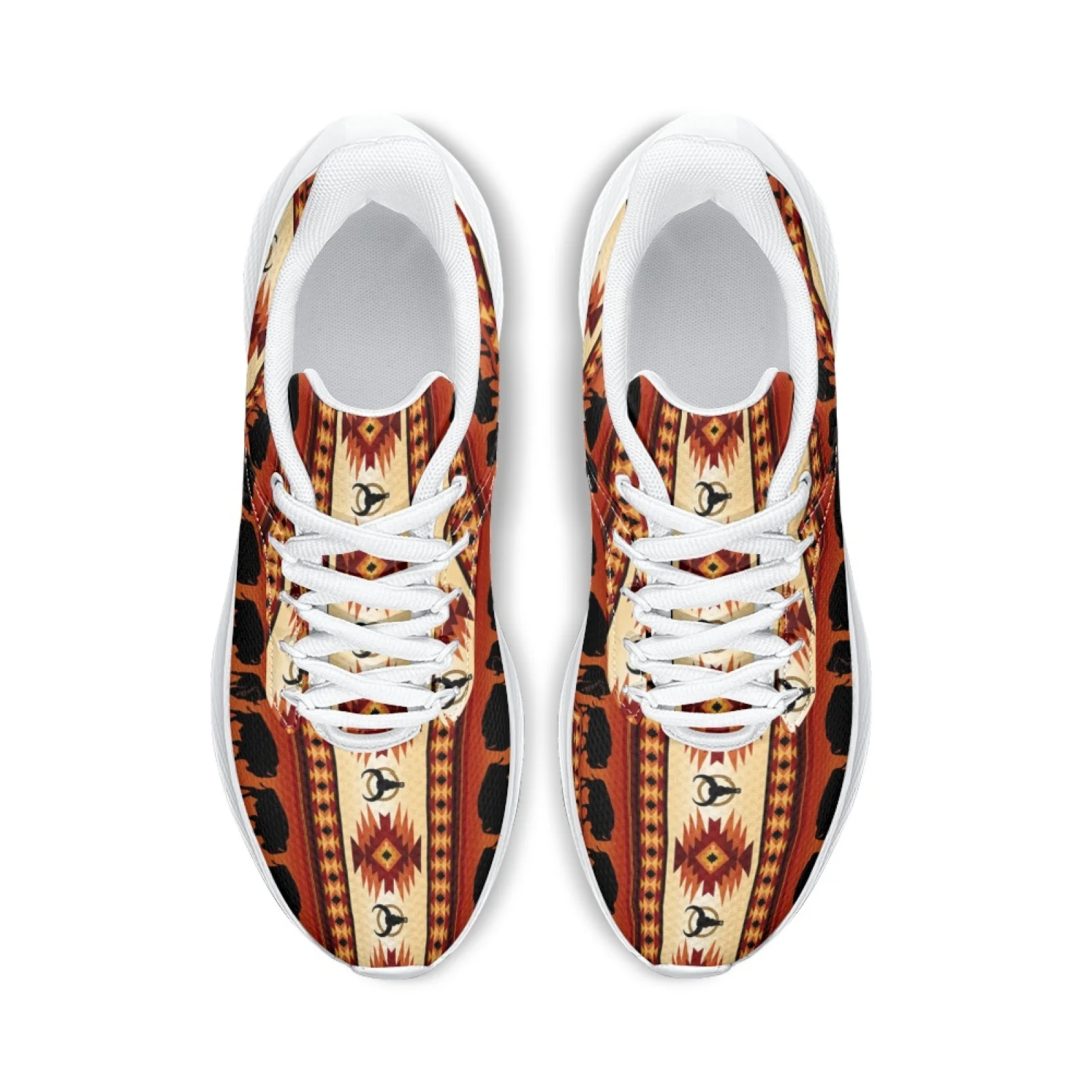 INSTANTARTS Ethnic Tribal Women's Running Shoes Comfortable Breathable Tribal Cattle Sports Shoes Aztec Printed Casual Sneaker