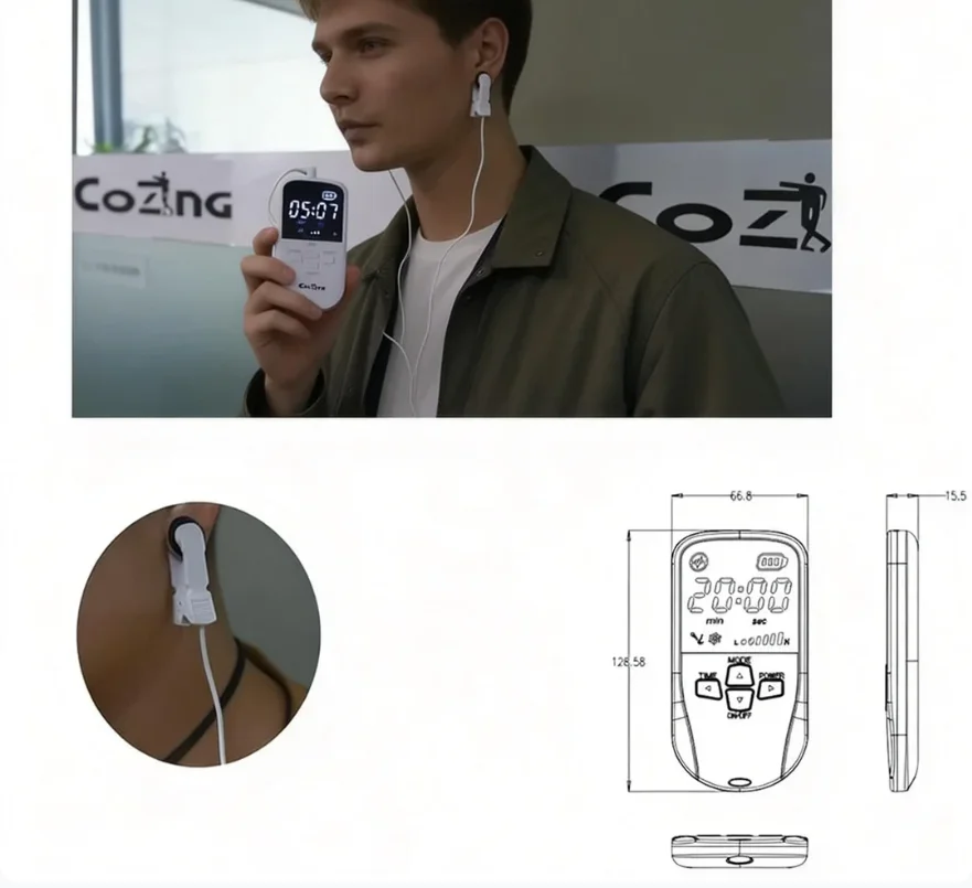 COZING Smart USB Rechargeable Relaxation Device – CES Ear Clip Sleep Helper Improve Comfort for Adults