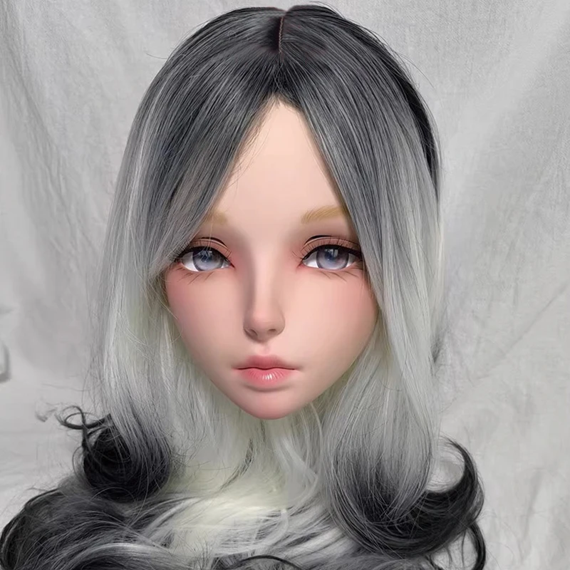Customize Half Head Sweet Girl Resin Japanese Cartoon Anime Female Cosplay OR Kigurumi Doll Mask Drag Queen Prop Mask