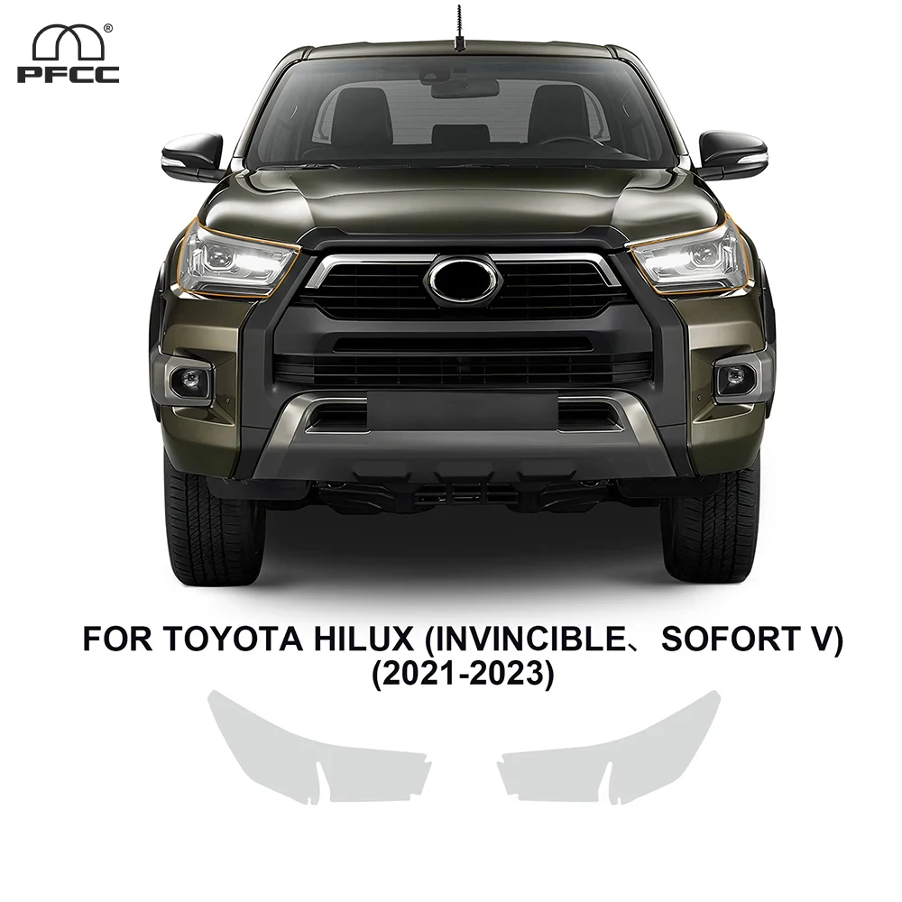 

For Toyota Hilux Invincible Sofort V 2021-2023 TPU Paint Protection Film Per-cut PPF Clear Bra Car Headlight Anti-Scratch Kit