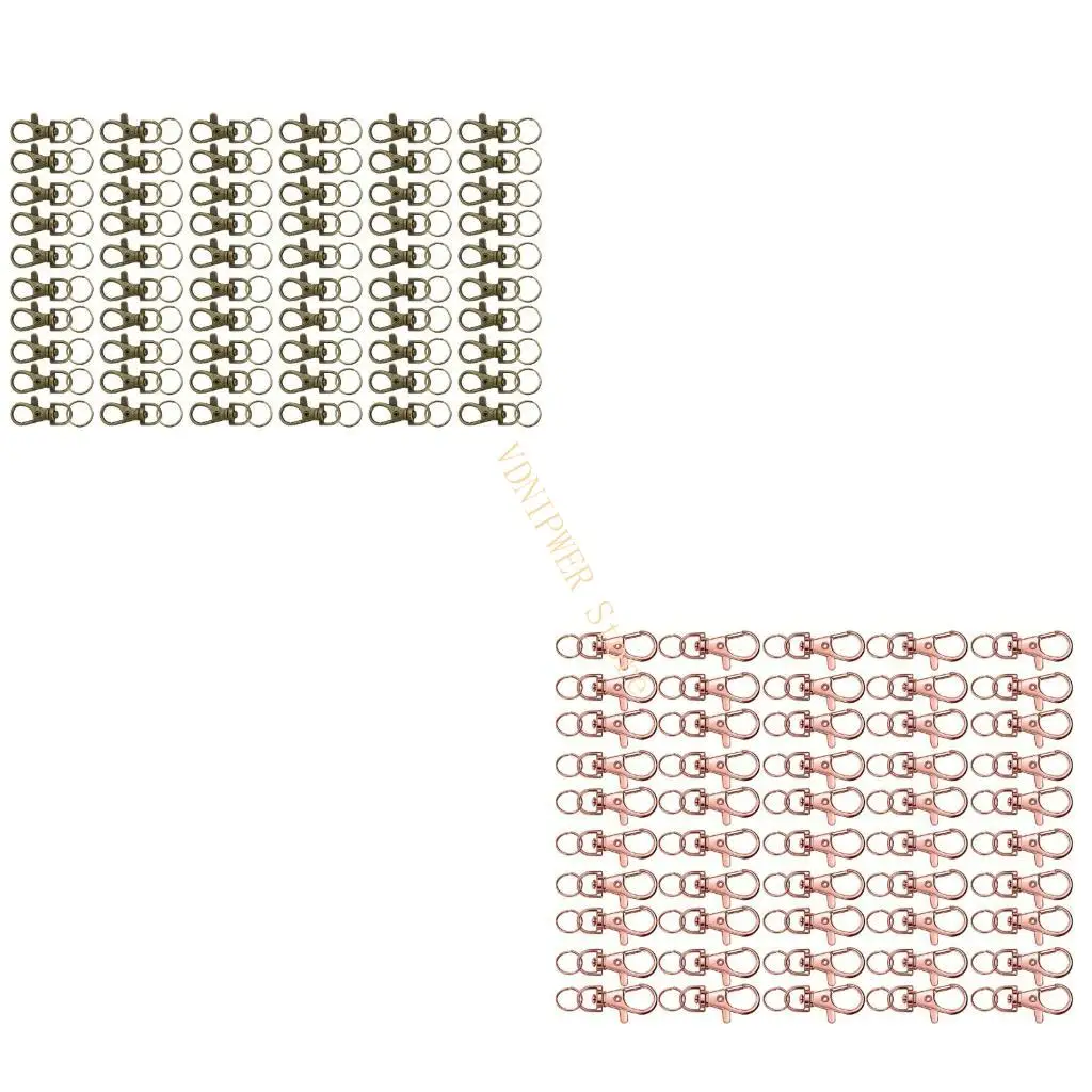 

60PCS Metal Swivels Hooks and Rings Multipurpose Keychains Clasps D08E