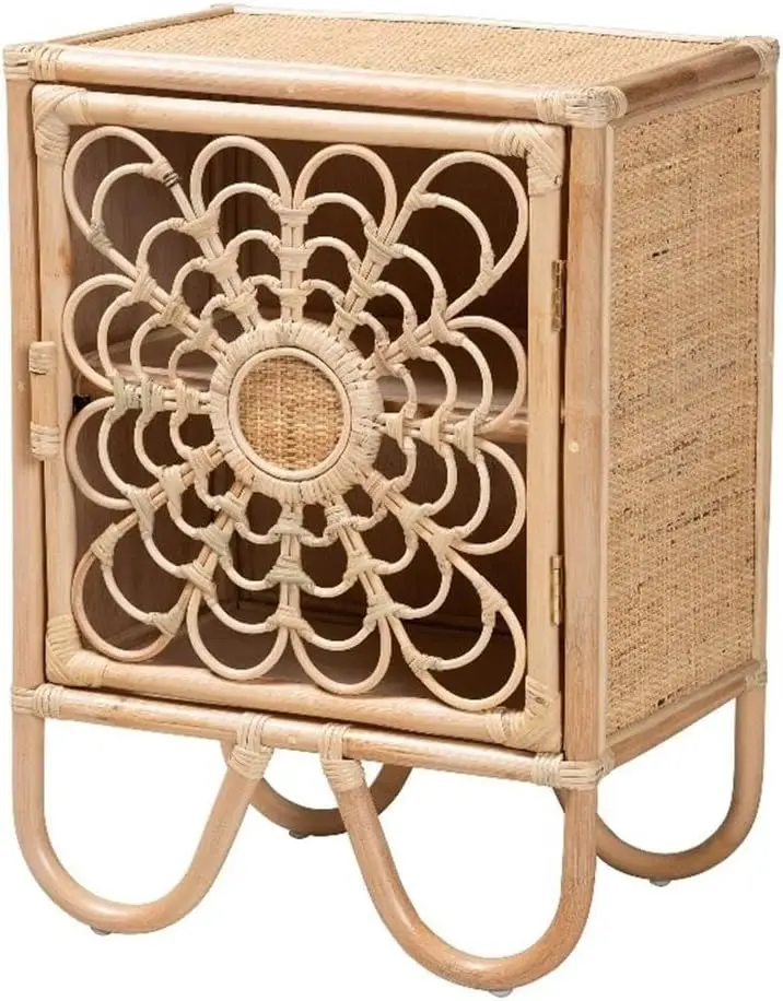 

Acelin Modern Bohemian Natural Brown Rattan Nightstand