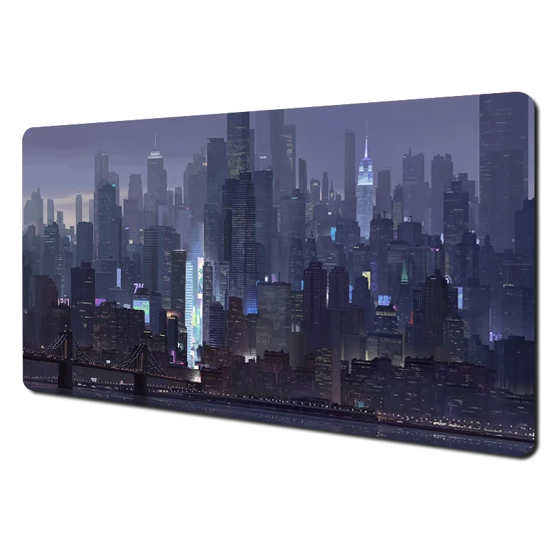 Cityscape Mouse Pad City Cushion Diy Desks Mat Gamer Desk Accessories Table Office Carpet Keyboard Extended Rug Playmat Large