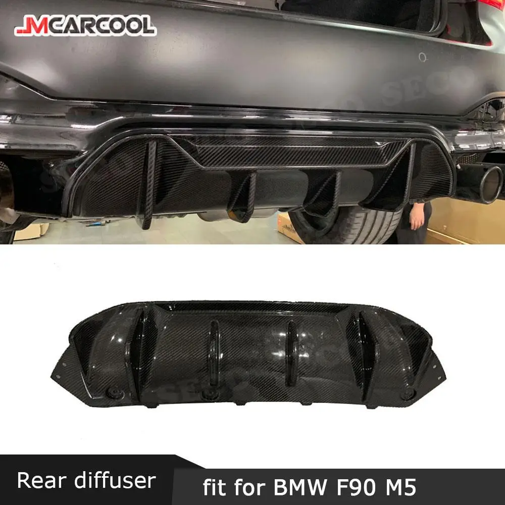 

For BMW 5 Series F90 M5 2017-2019 Rear Diffuser Carbon Fiber Bumper Lip Spoiler FRP Fins Shark Style Skid Plate Car Bumper Guard