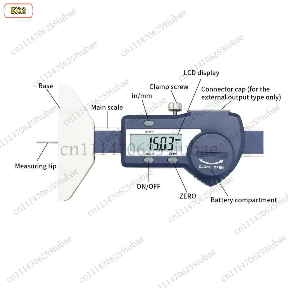 BK Digital Tread Depth Gauge 0-25mm 0-50mm for Car Tire Measuring Tool, Replacement Parts