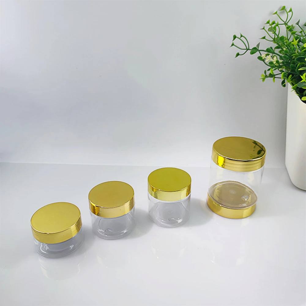 30 개/몫 30/50/60/80ml 골드 뚜껑 지우기 빈 리필 용 병 메이크업 여행 용기 아크릴 파우더 반짝이에 대 한 화장품 항아리