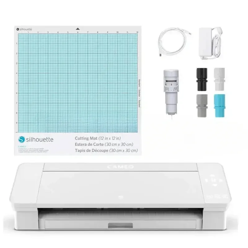 Cameo 4 Con, Taglio 12X12, Autoblade 2, Designs And Studio Software - Edizione Bianca