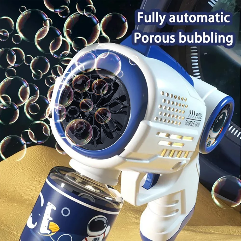 Spazio Pistola a bolle elettrica Automatica Astronauta Soffiatore di sapone Macchina Spiaggia all'aperto Festa di nozze Gioco Regalo Giocattolo di compleanno per bambini