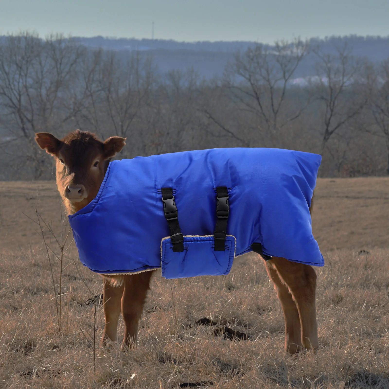 Chaleco de pantorrilla, manta de ganado, chaqueta a prueba de viento, forro polar de Sherpa, abrigo de vaca de invierno, suministros para pasto,