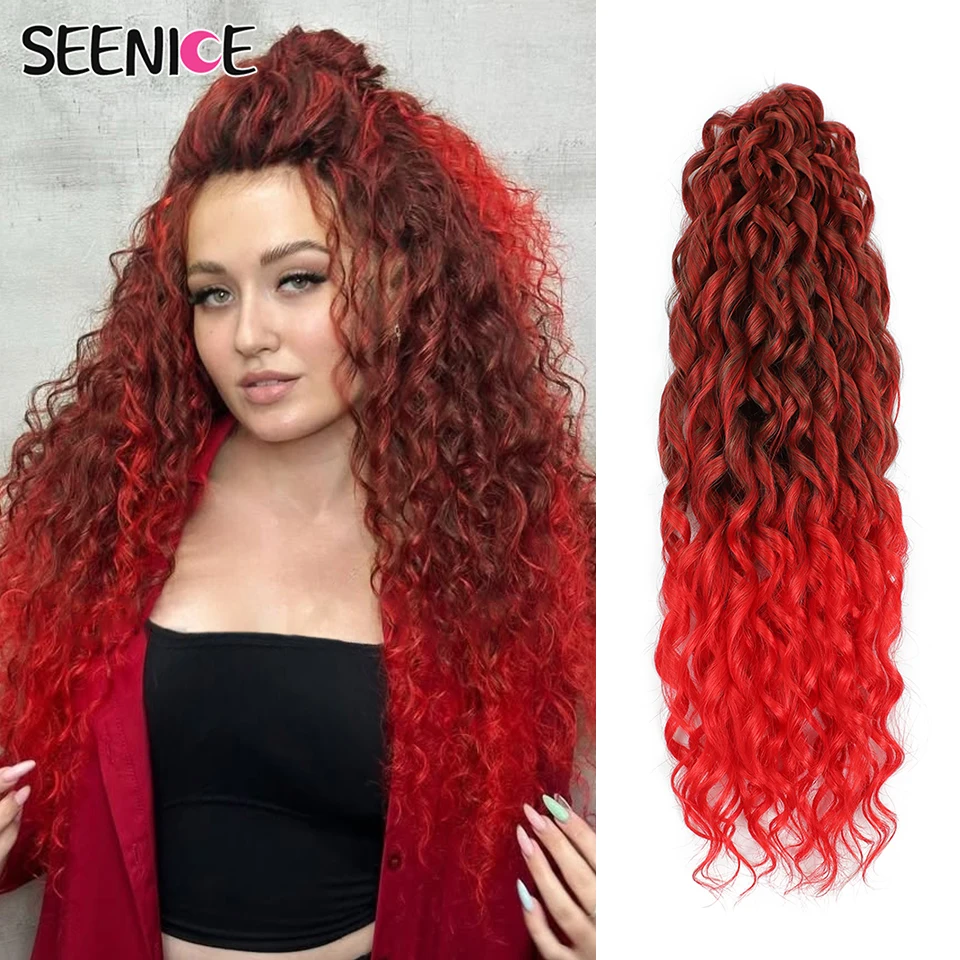 

Волосы Джессики, африканские кудри, синтетические глубокие волнистые твисты, вязанные крючком волосы, афро вьющиеся вязанные крючком косы, омбре, красные плетения, наращивание волос