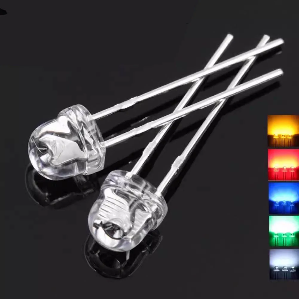 1000pcs 10Colorsx100pcs 5MM Straw Hat LED Diffused Kit 5 MM 3V Warm White Green Red Blue Yellow Orange Purple UV Pink RGB