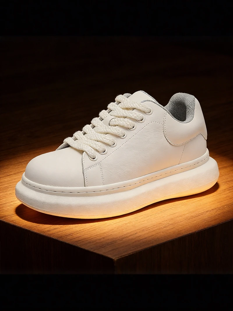 

Men's Casual Work Shoes Summer Trend Soft Bottom Not Tired Footwear Leather Slip-On round Toe Low Rubber Outsole Comfortable