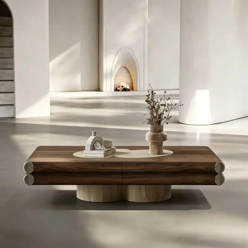 2026 designer Italian minimalist coffee table designer living room household small apartment light luxury high-end rectangle