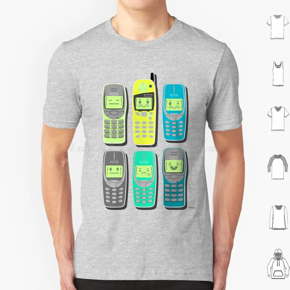 

Vintage Cellphone Pattern T Shirt Men Women Kids 6xl Vintage Retro Cute Kawaii Cellphone Mobile Nokia 3210 3310 5510 Nokia3310