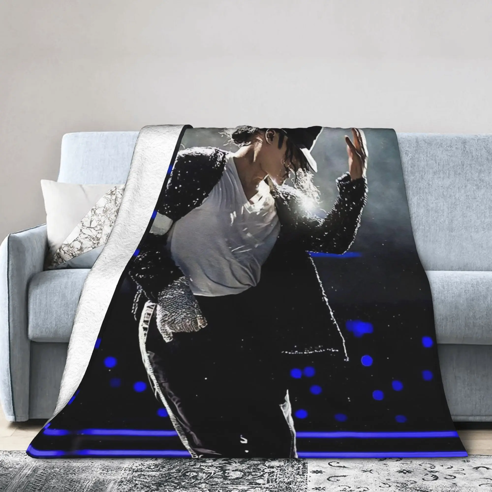 MJ Michaels Jacksons Fleece Blankets Pop King Vintage Throw Blanket for Home Hotel Sofa  200x150cm Rug Piece