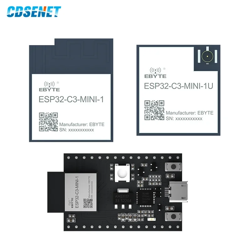 ESP32-C3 Series 2.4G Wifi Wireless Module Small Size Low Power Consumption IPEX/PCB Antenna UART I/O For Smart Home