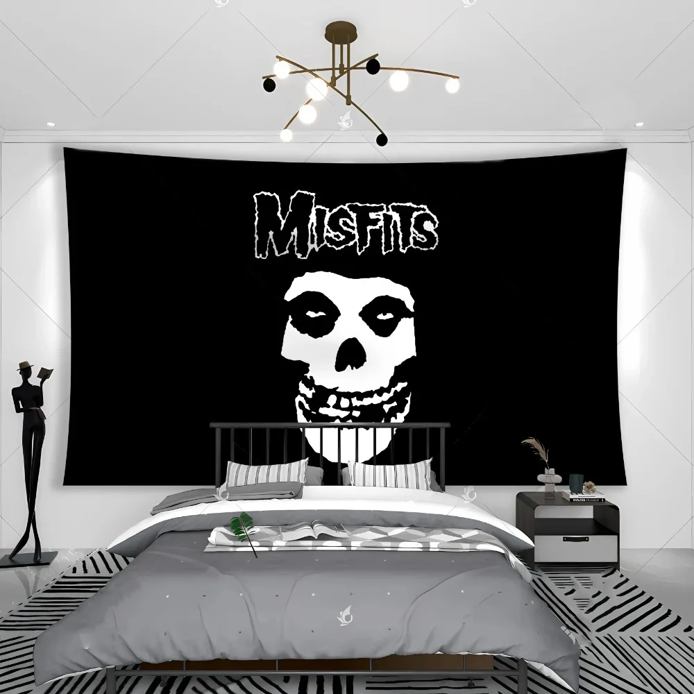 Misfits Band Poster Banner Flag, Hanging Game Pool Hall Decorated With Mural Tapestry