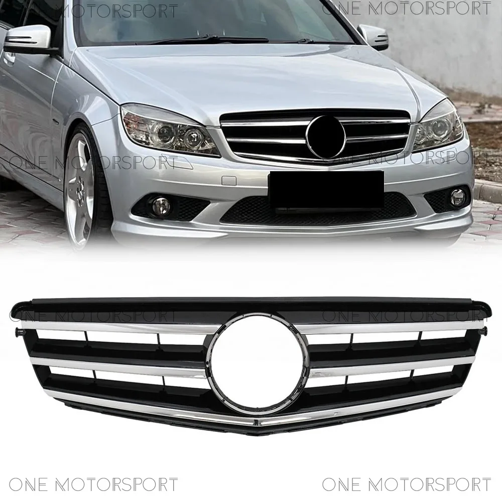 

Chrome Black Front Bumper Racing Grille For Mercedes Benz C-Class W204 08-14 C200 C250 C280 C300 C350 Sport Style Upper Grille