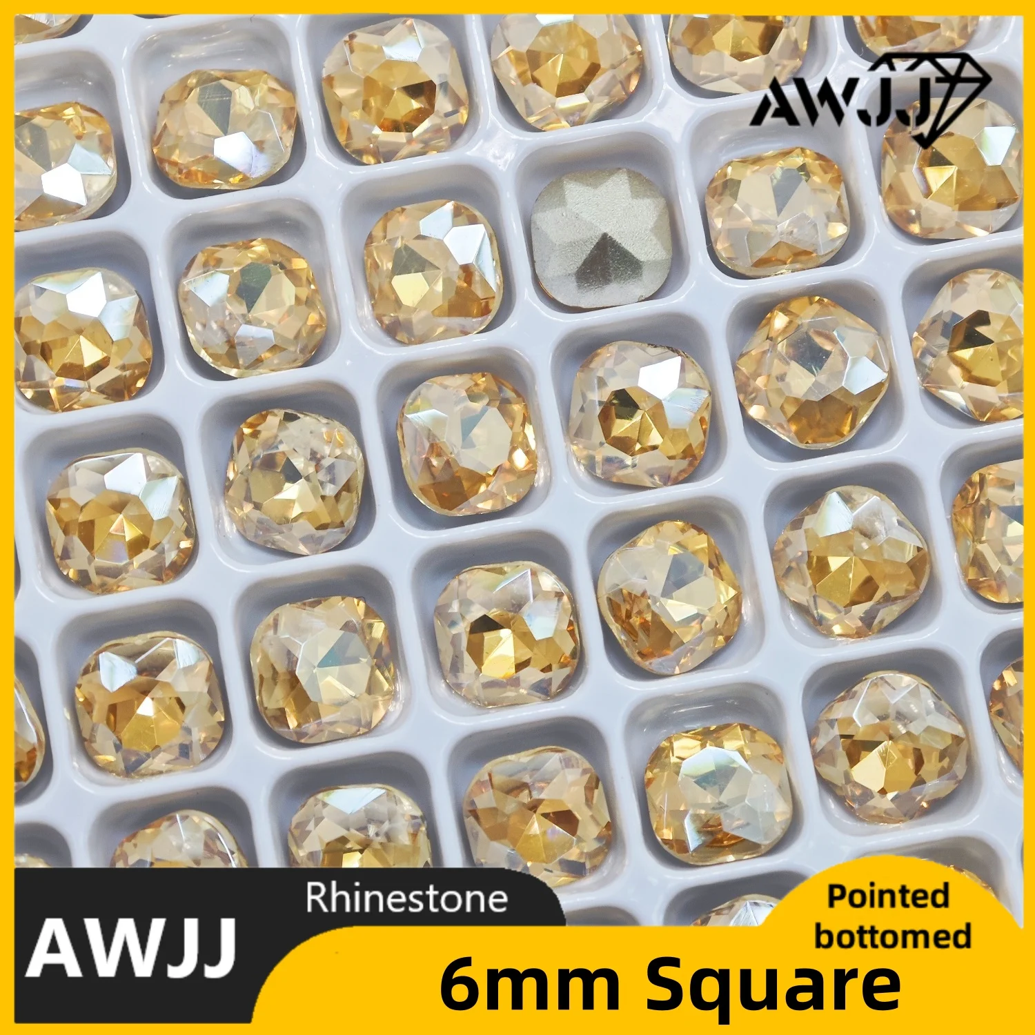 슈퍼 플래시 골든 팬텀 샴페인 모든 모양의 뾰족한 바닥 장식 보석 최고 품질의 네일 쥬얼리 액세서리