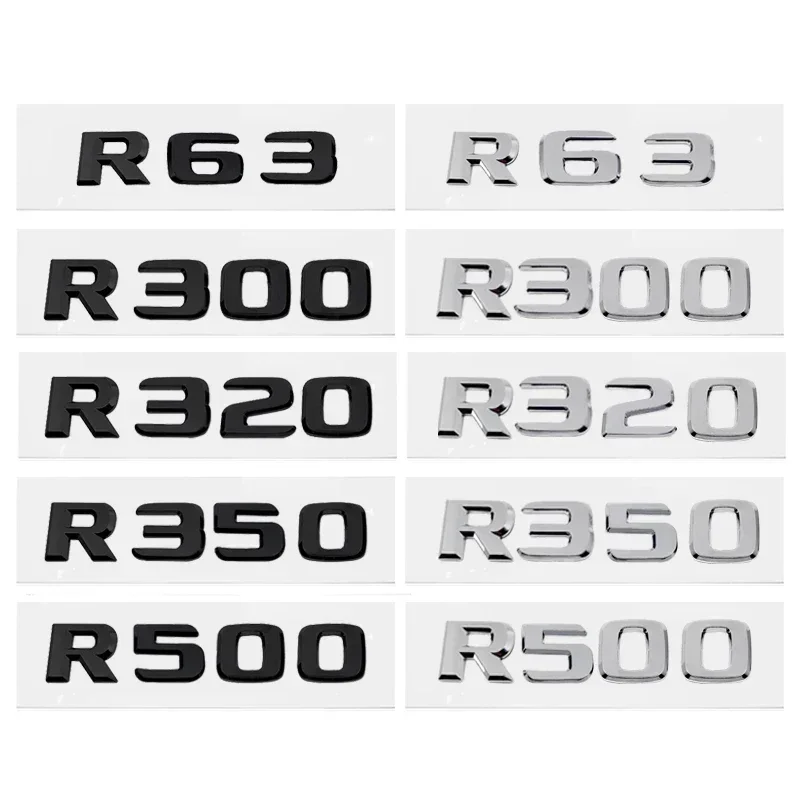 ABS Car Rear Sticker Alphabet Trunk Badge Decal Exterior for Mercedes Benz R63 R300 R320 R350 R500 R Class 3D Emblem Accessories