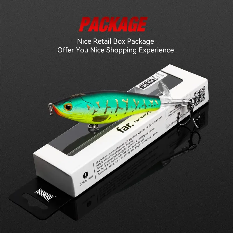 Kingdom Topwater Propeller Pencil Bait Popper Whopper Plopper 90mm 11g 110mm 17g Artificial Wobblers For Bass Pike Hard Lures image 6
