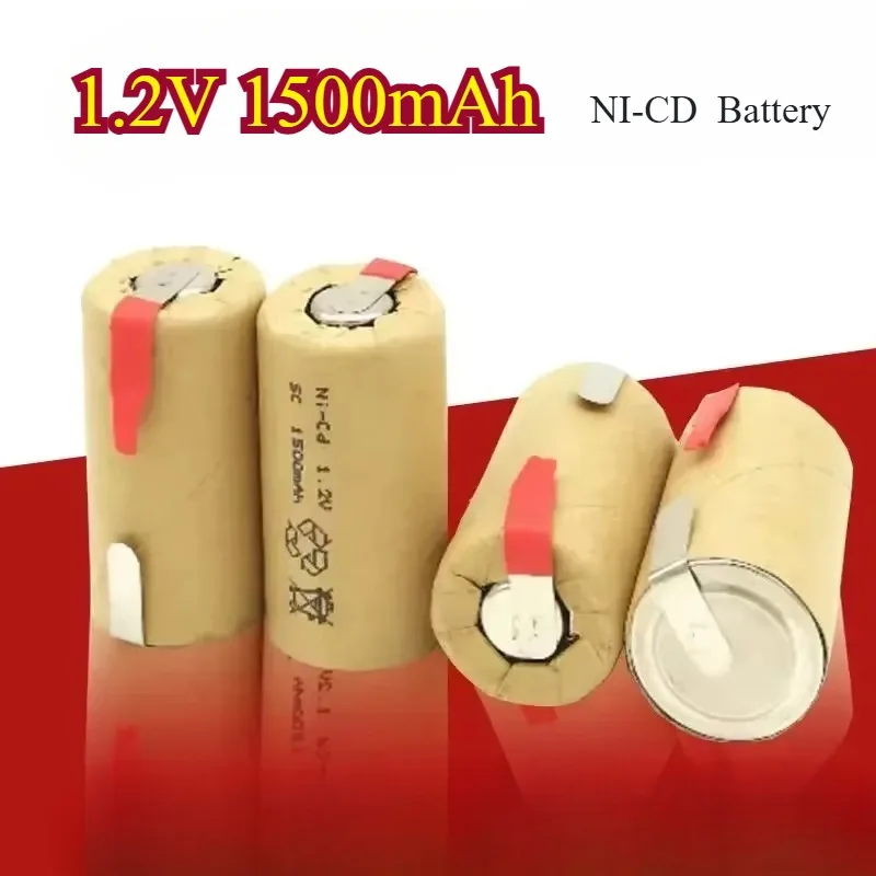 Screwdriver Electric Drill SC Battery 1.2V 1500mAh Nicd Rechargeable Batteries With Tab Power Tool Ni-Cd SUBC Cells