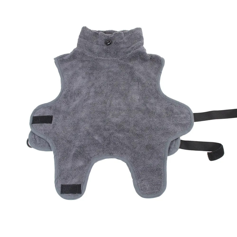 Microfiber Pet Absorbent Bathrobe Dog Quick-drying Turtleneck Bathrobe Large Dog Bath Dry Towel Coat