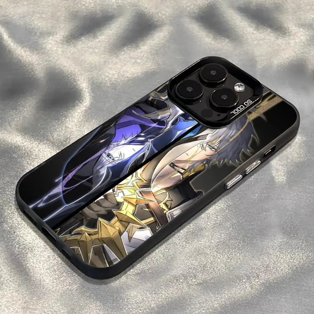 حافظة هاتف هونكاي ستار رايل Phainon لهاتف أسود lMDColor فضي شل لهاتف lPhone 16 16e 15 14 13 12 11 Pro Max Plus