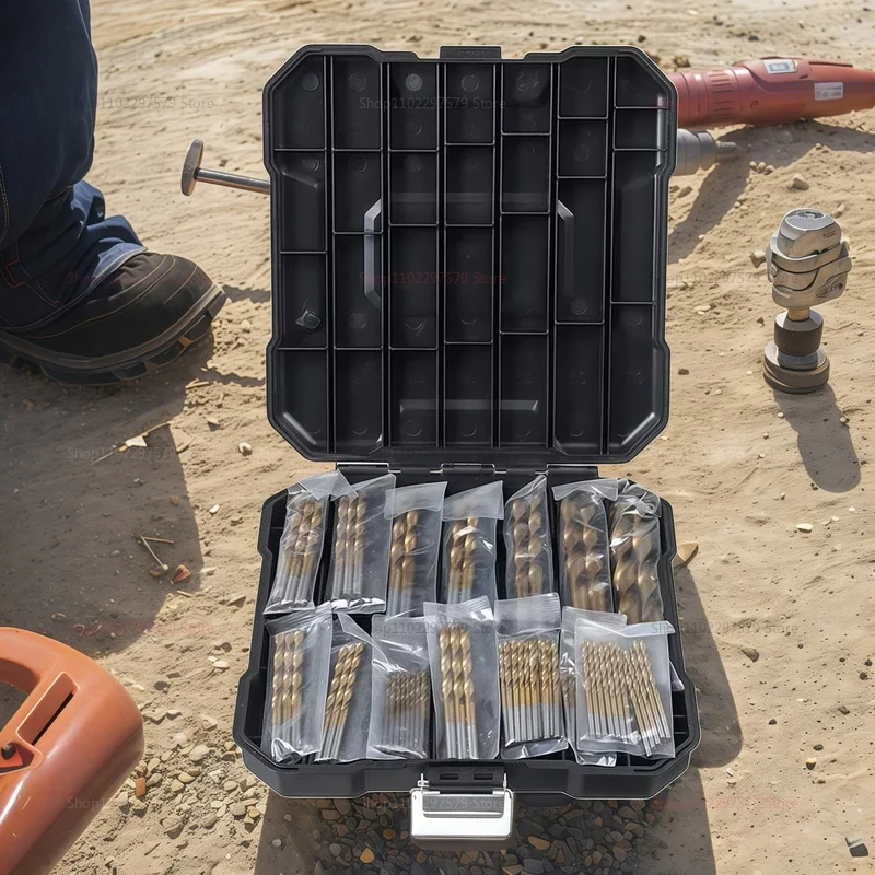 Juego de brocas de titanio de 99 piezas, 1,5 mm-10 mm, para acero, madera, plástico, metal, cobre, aleación de aluminio con estuche de almacenamiento