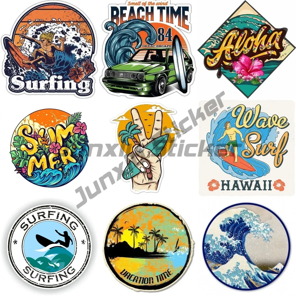 Tropical Surf Sun Beach Car Vinyl Sticker Vinyl Surfboard Snowboard Decor Decal