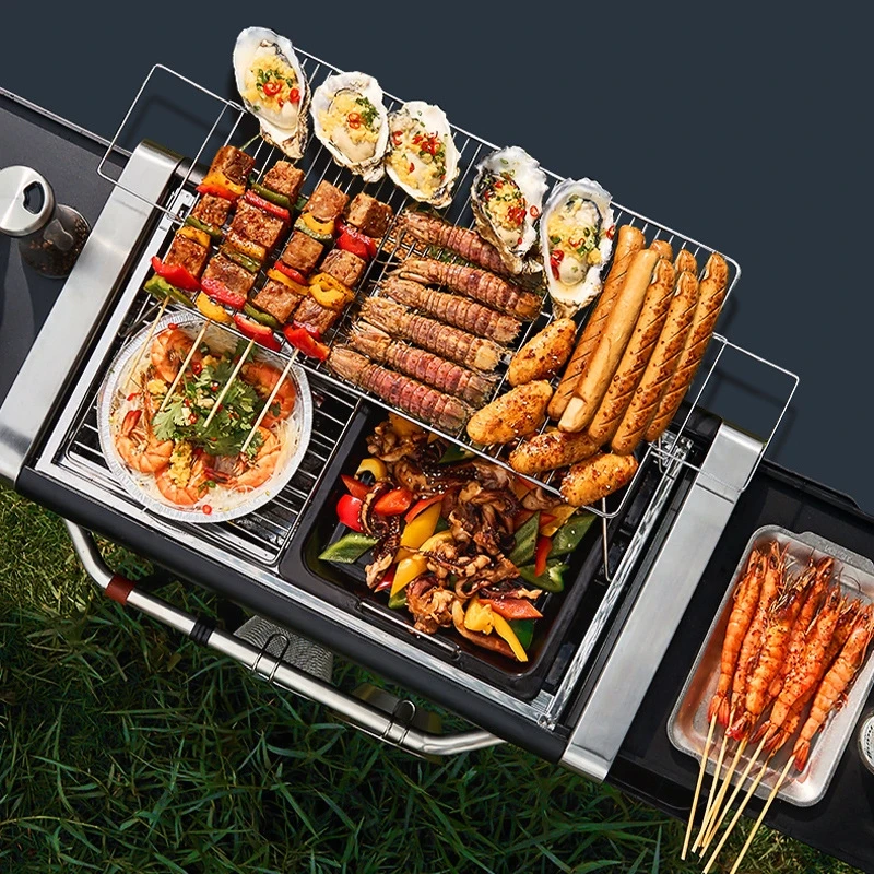 Portable Folding Charcoal Grill Collapsible Outdoor BBQ For Camping Picnics Tailgating Beach Backyard Parties Couples Families