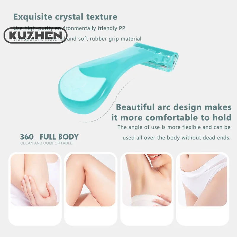 Mini cuchillo de depilación portátil para mujer, de acero inoxidable cuchilla de afeitar, herramientas de belleza para eliminar el vello corporal