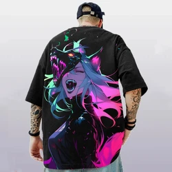 Summer New American Hip Hop Trendy Men's T-shirt, Beautiful Girl 3D Print Extra Large Street Fashion Short Sleeve Men's Clothing