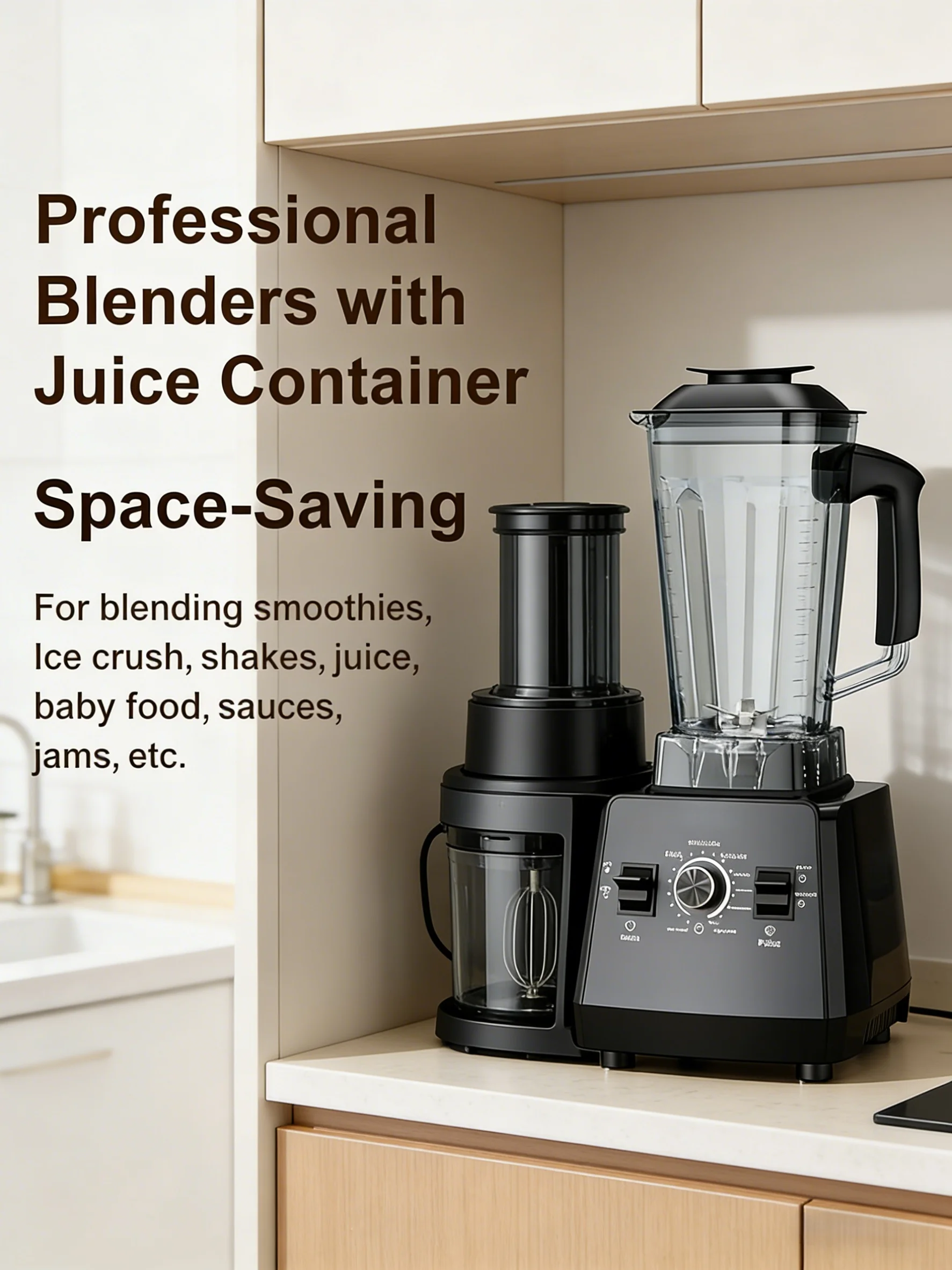 Professional Electric Blender with Push Button Control 800W Power 2000mL Capacity Stainless Steel Blade 5+ Speeds Auto Shut off