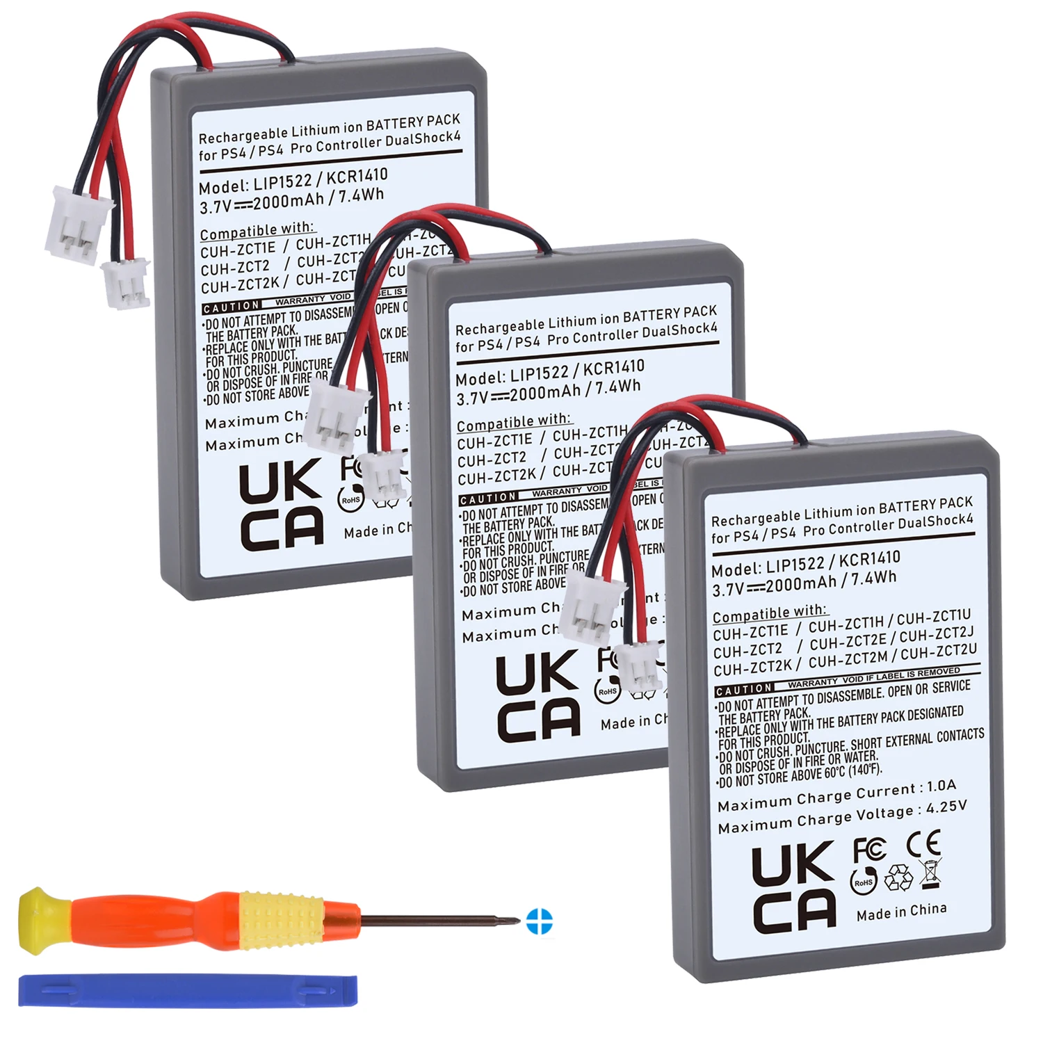 Аккумуляторы для Sony PS4 PS4 Pro Playstation Wireless Controller Battery 2000mAh, аккумулятор для CUH-ZCT1E V1 V2, геймпад