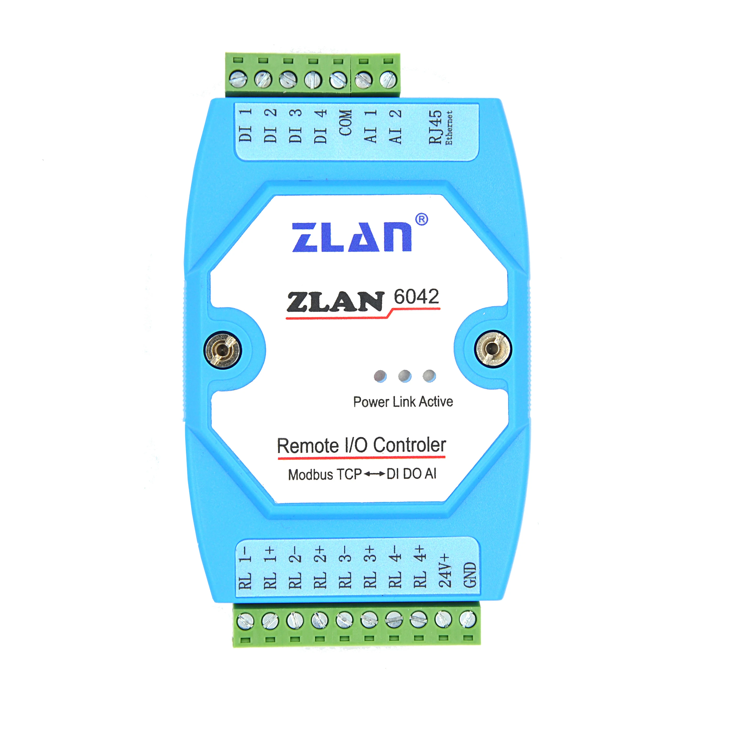 

2 Ai Di Do Ethernet Rs485 Io Modbus Tcp Rtu 4 Channels A/d Acquisition I/o Module Analog Digital Input Output Relay Zlan6042