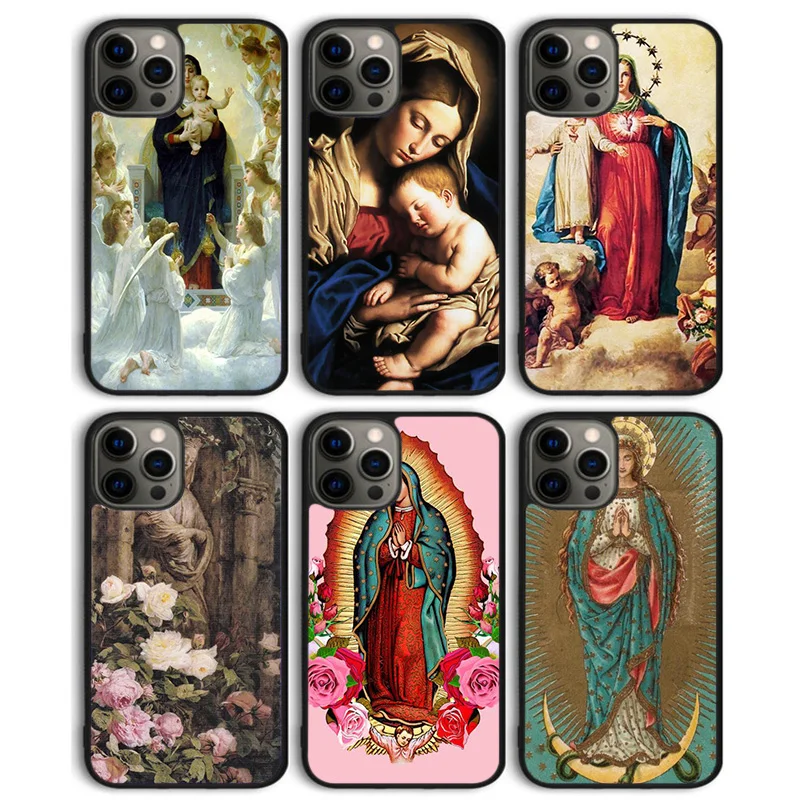 Virgin Maria Phone Case Back Cover for iPhone 16 15 SE2020 14 13 11 12 Pro Max mini XS XR X PlusS Shell Coque