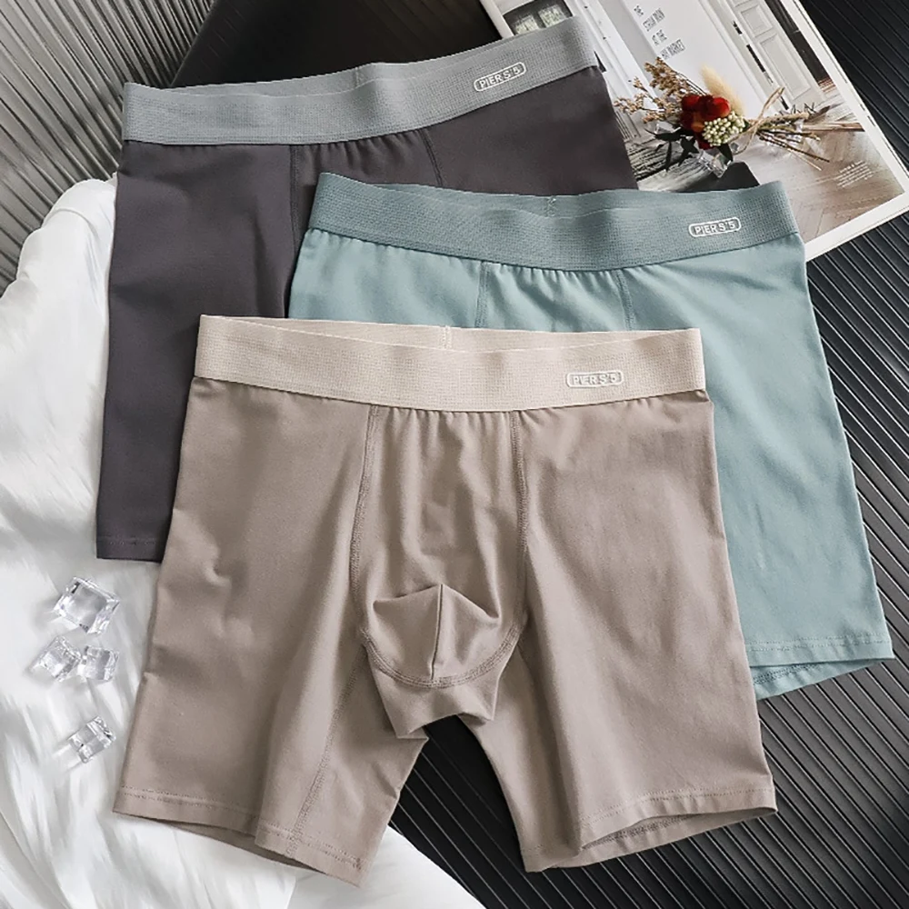 

XL-6XL удлиняющие мужские трусы из натурального хлопка с защитой от трения, спортивное дышащее нижнее белье для бодибилдинга, боксеры с расширенной талией