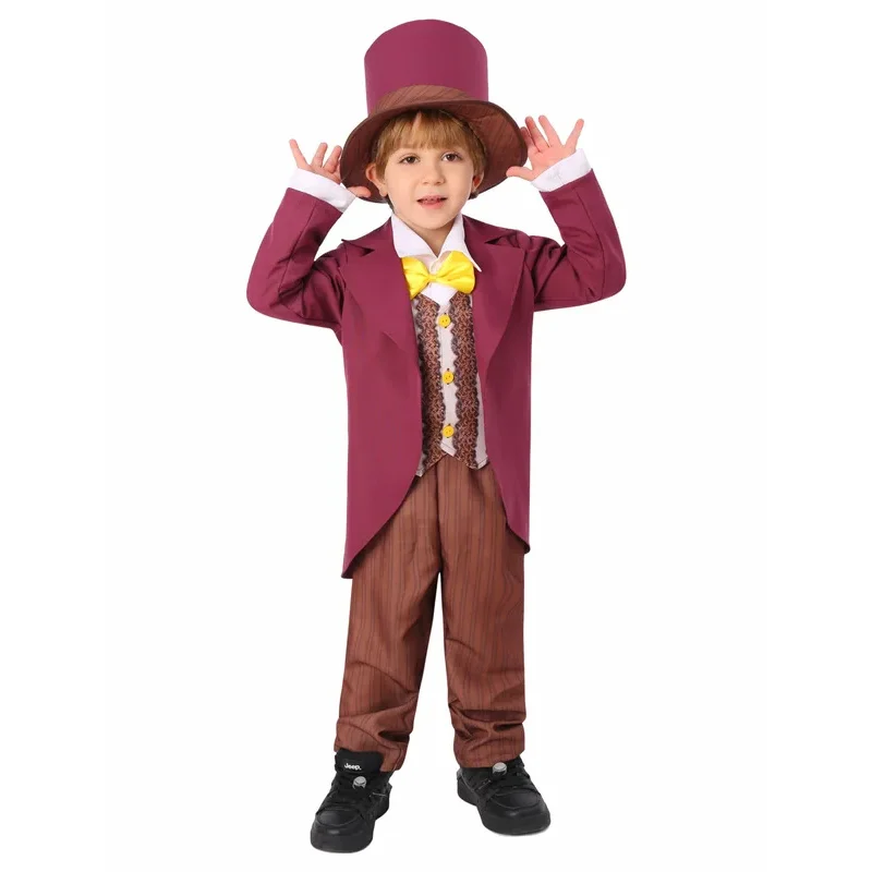 أزياء Oompa التأثيرية لفيلم مصنع الشوكولاتة ويلي كوسبلاي وونكا أزياء تمويه لعب الأدوار للأطفال فانتازيا الزي للأطفال الأولاد