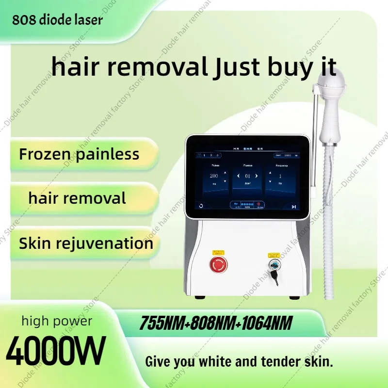 

High Power Professional 3 Wavelength 808nm Diode Laser Hair Removal Machine Permanent Pain Free Ice Cool LCD Touch Screen